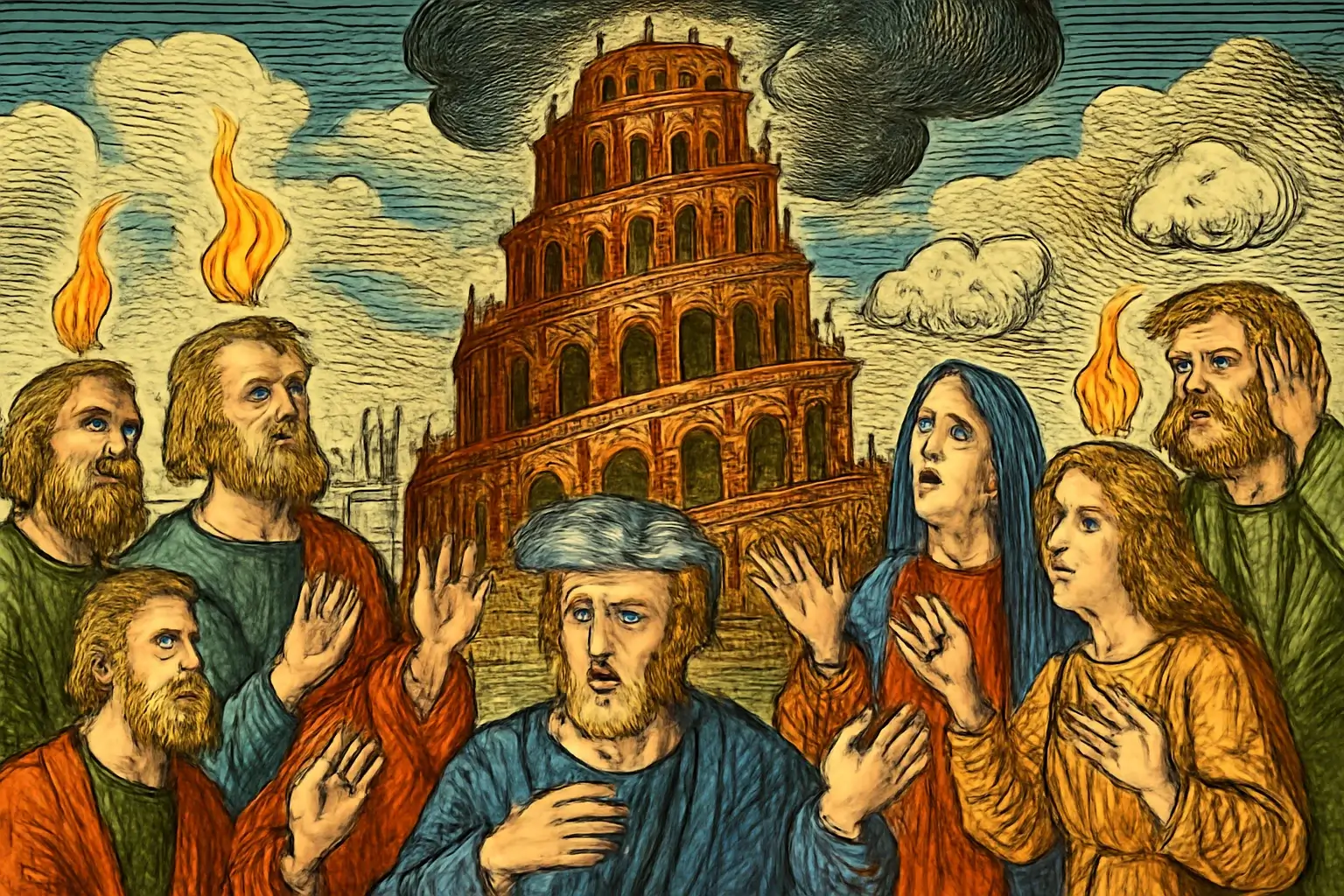 Gênesis 11 — Torre de Babel e genealogia até Abrão (Almeida antiga)